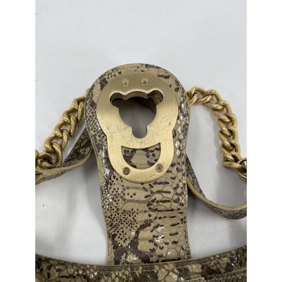 Steven By Steve Madden Faux Python Shoulder Purse‎ Gold Hardware Chain Strap - Picture 2 of 15